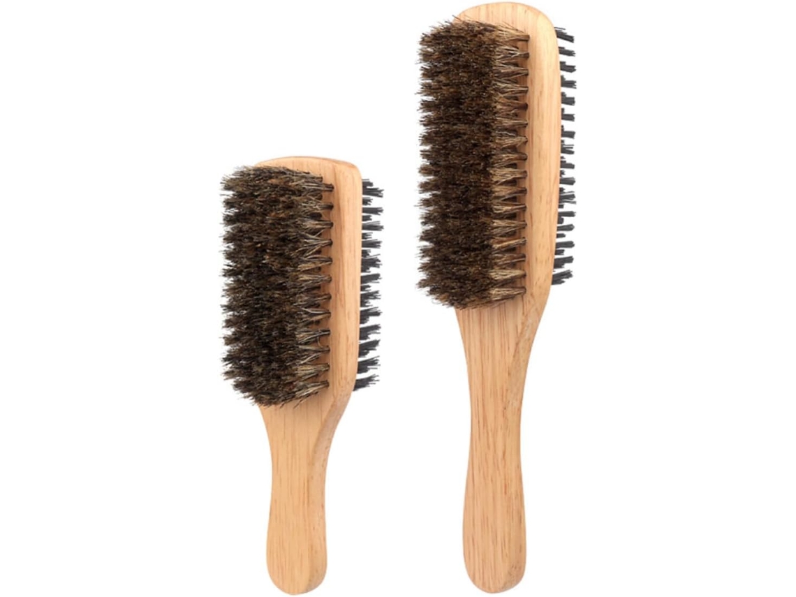 Conjunto De 2 Escovas Cabelo Zerodeko Com Cerdas Javali E Nylon Em Ambos Os Lados, Estrutura Em Madeira E Borracha