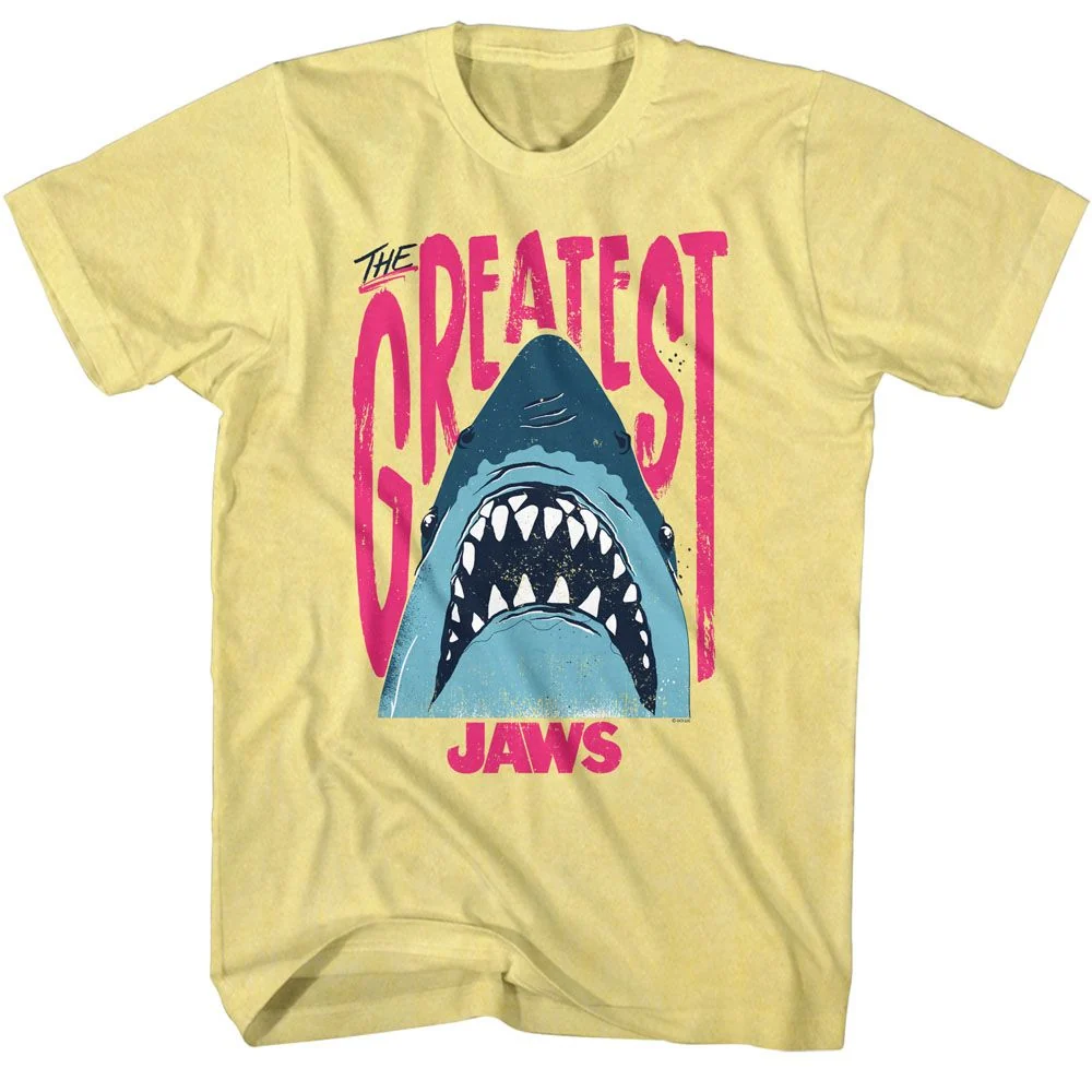 Rockinstone Jaws Movie The Greatest Heather Yellow Adult T-shirt Size:s