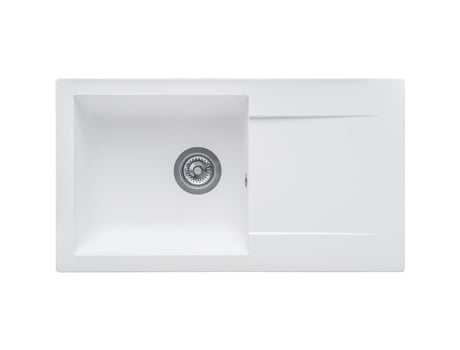 STRADOUR Pia embutida em EINNA, em SMC WHITE UNI - 17, 1 tigela, tamanho 78 * 43,5 cm, esvaziamento manual