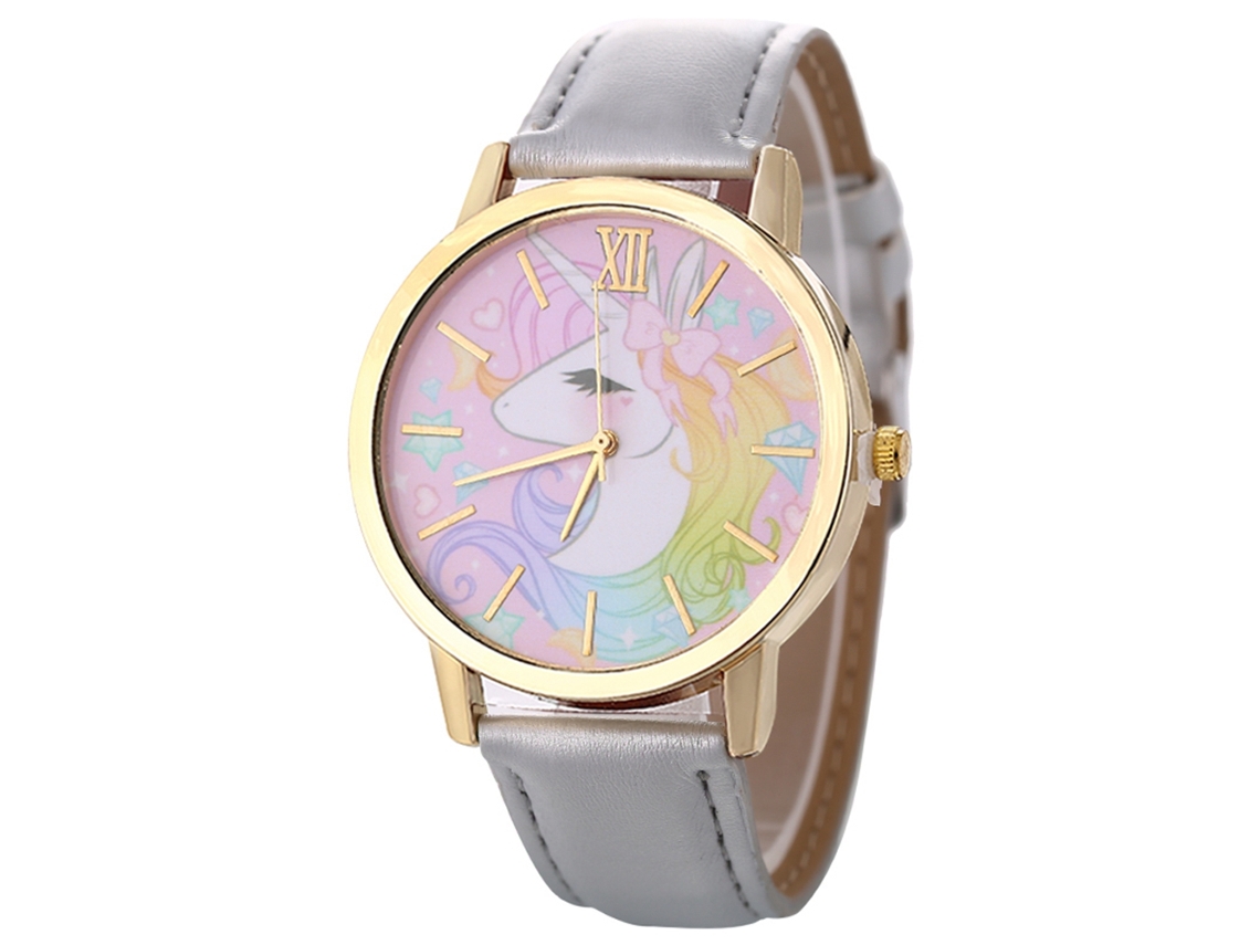 Relógio casual unissex moderno com pulseira de couro, quartzo cinza Zhoulianfa
