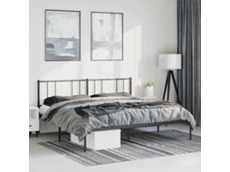 Vidaxl Estrutura De Cama Com Cabeceira 193x203 Cm Metal Preto