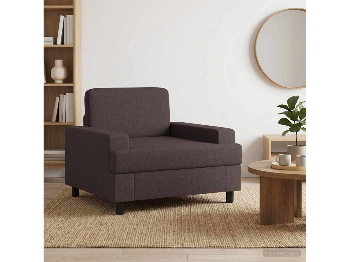 Vidaxl Poltrona Marrom Escuro Tecido