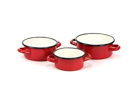 Panela Esmaltada KAUFGUT Machx 14/12/16 Branco Vermelho Todas As Fontes de Calor Exceto Indução
