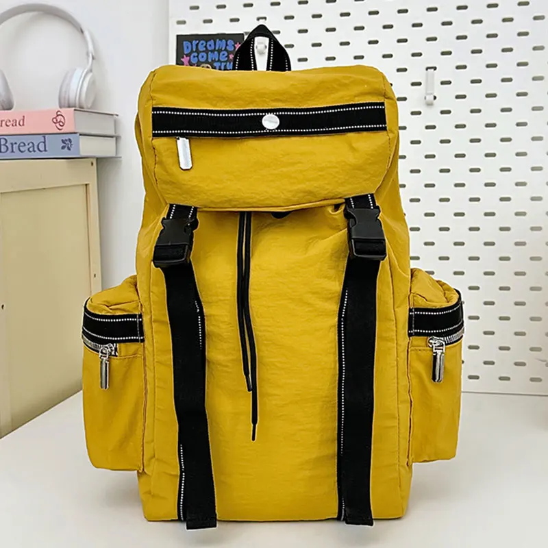 (2061-amarelo) Nova Mochila De Viagem Feminina, Mochila Escolar Elegante E Leve
