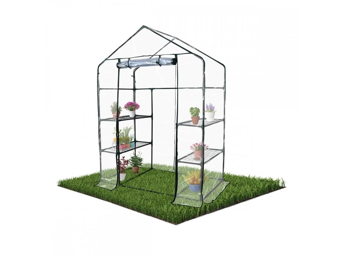 Estufa Com Prateleiras Pvc Mobiclinic Porta De Enrolar Fixação Segura Impermeável 143x73x195 Cm Home Grow