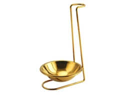 Suporte Para Colher De Sopa De Aço Inoxidável Dourado Com Prato Anti-gotejamento Para Cozinha E Restaurante