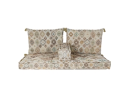 Conjunto de 4 Poltronas ALEXANDRA HOUSE LIVING Bege em Algodão com efeito desgastado, 145x76x13cm