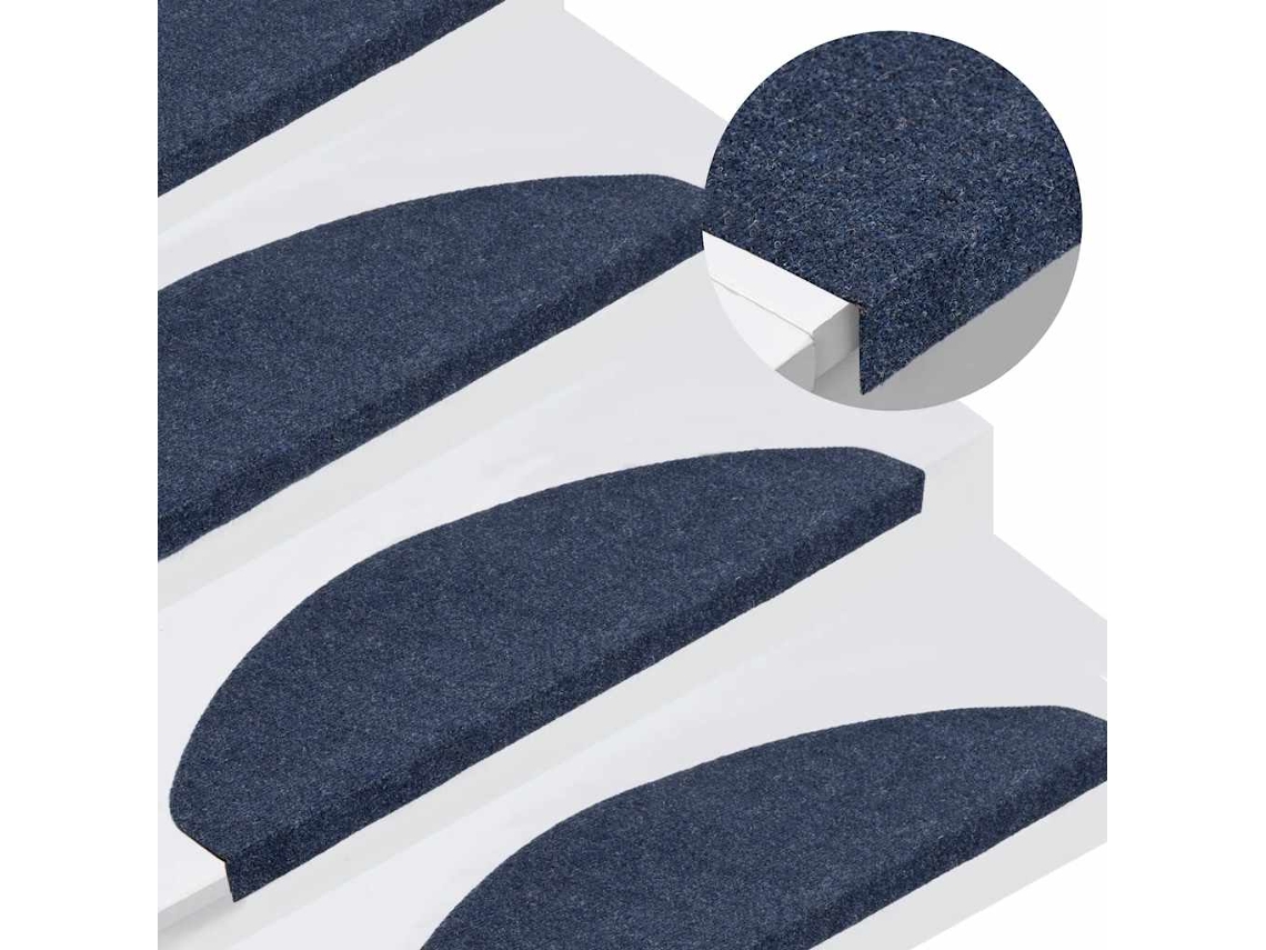 Vidaxl Tapetes De Escada Adesivos 30 Pcs 65x22,5x3,5 Cm Azul