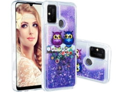 Capa Líquida Brilhante Roxa Areia Fluxo para Honor, Huawei Honor 9A HONGWE. Transparente