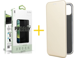 Capa e Película Apple  iPhone 11 Pro SKYHE Flip Cover 0999 Dourado