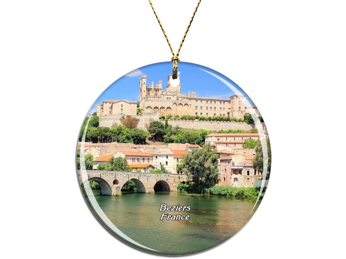 Frae Saint Nazaire Catedral Béziers Pendurado Ornamento Decoração de árvore Pingente Viagem na cidade