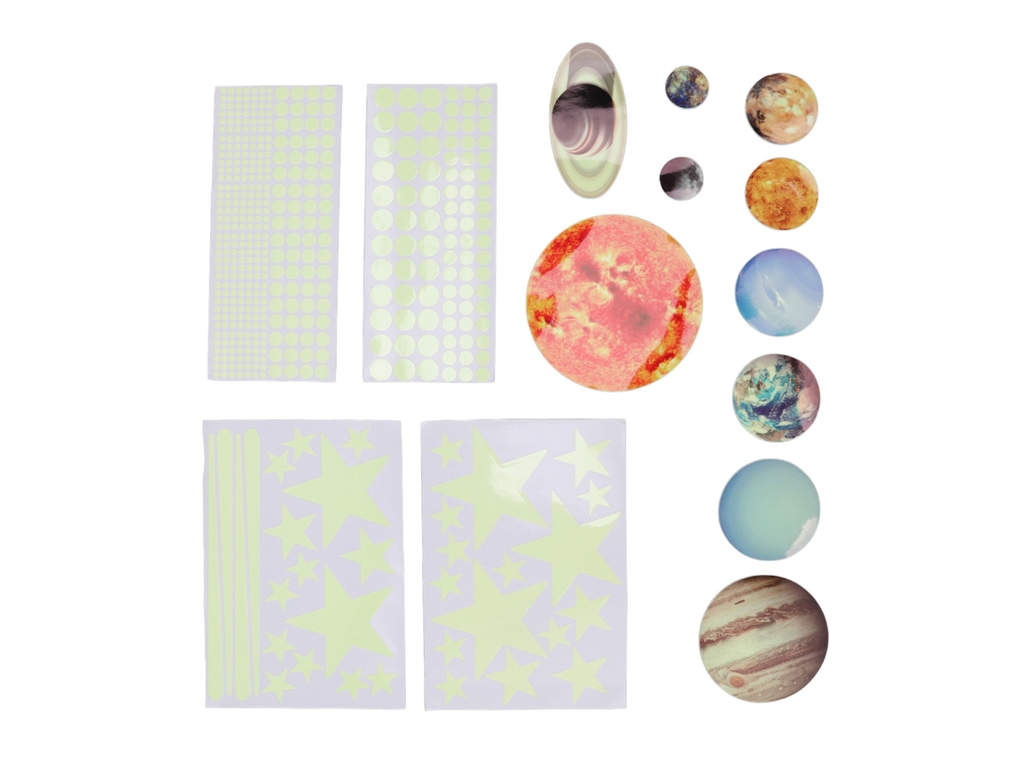 14pcs Adesivos Luminosos de Planetas Sistema Solar | S/MARCA