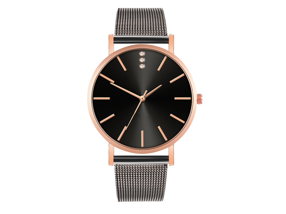 Reloj De Moda Para Parejas Con Correa De Malla Dial Redondo Cuarzo Unisex