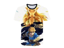Camiseta Manga Curta, Meninos e Meninas, Zelda, Cartoon, Anime, Impressão 3d, Novidade, Confortável | S/MARCA