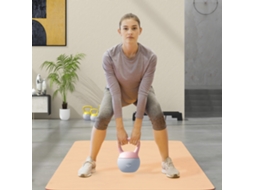 Kettlebell Russa Pré-carregado Areia Metálica e Antiderapante de 8 kg para Treinamento Muscular em Casa Academia Ø19x28 cm Rosa