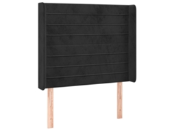 Headboard, Headboards Vidaxl Preto Veludo (103 X 16 X 118/128 Cm)