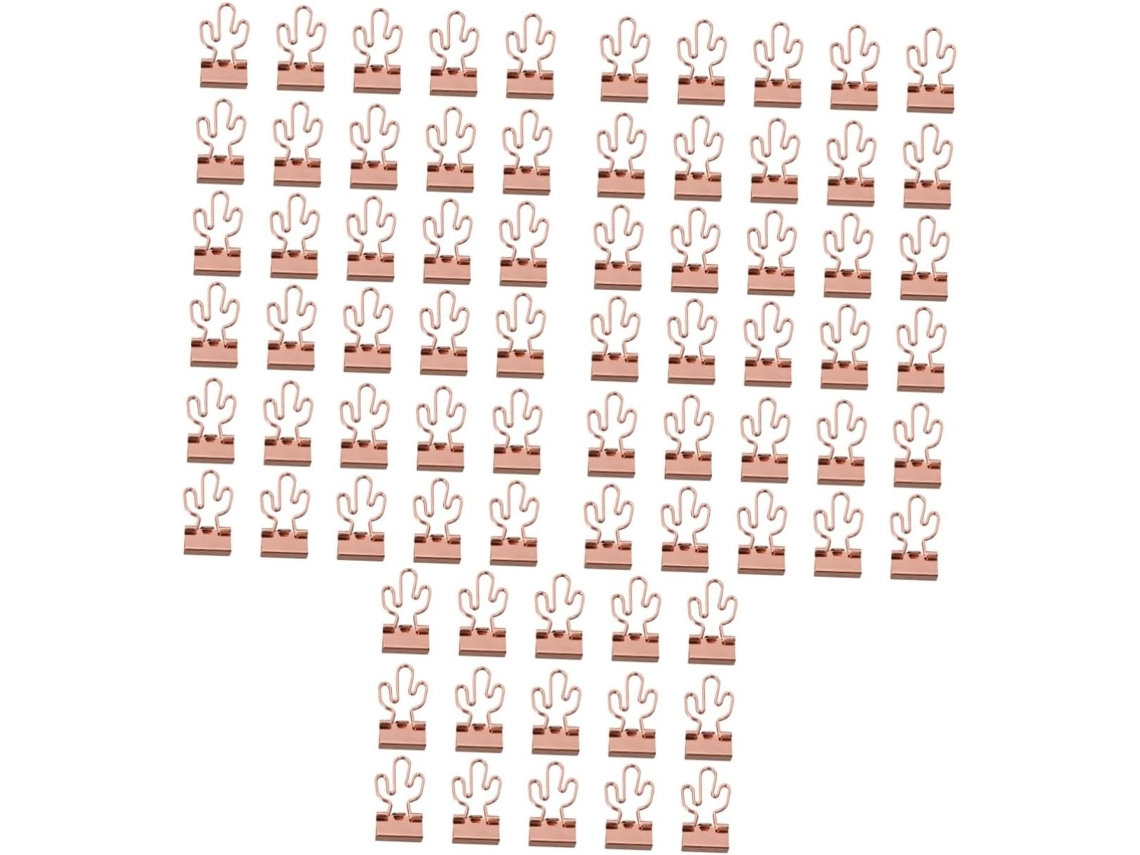 Conjunto Villcase com 75 clipes de mesa multifuncionais, ideais para organizar documentos em casa.