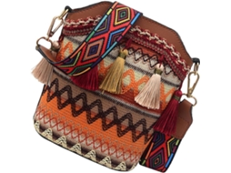 Bolsa De Ombro Feminina Estilo Boêmio Com Trançado E Franjas, Bolsa Tipo Saco Leve Em Pu, Marrom Criativo