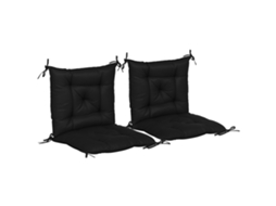 Conjunto de 2 Almofadas de Cadeira Poliéster e PP Cor Preto 50x98x8 cm Outsunny