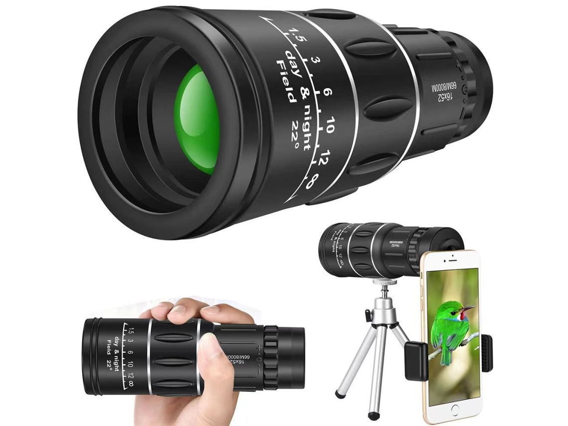 Binóculos 16x52 com Foco Duplo, Zoom, Monocular, Mini Telescópio Hd Spo BRILVIBERA