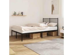Vidaxl Estrutura De Cama Com Cabeceira 120x200 Cm Metal Preto