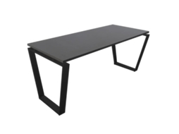 Mesa com estrutura em pirâmide invertida. 140x80cm. Cinza. OFILIKE