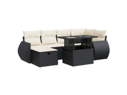Garden Sofa Set, Garden Sofa Sets Vidaxl Preto Rattan / Vime (n/a)