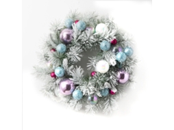 Guia de natal guirlanda de porta branco neve com lavanda e efeito iridescente LAXISCREED