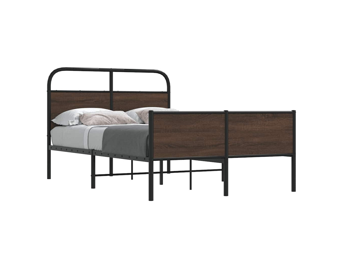 Estrutura Cama S/ Colchão Derivados Madeira Carvalho Castanho
