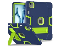 Capa Para Tablet Lurelia, Compatível Com Ipad Pro De 11" (2024, Verde Amarelo, Silicone, Função Sono, Proteção Antiquedas