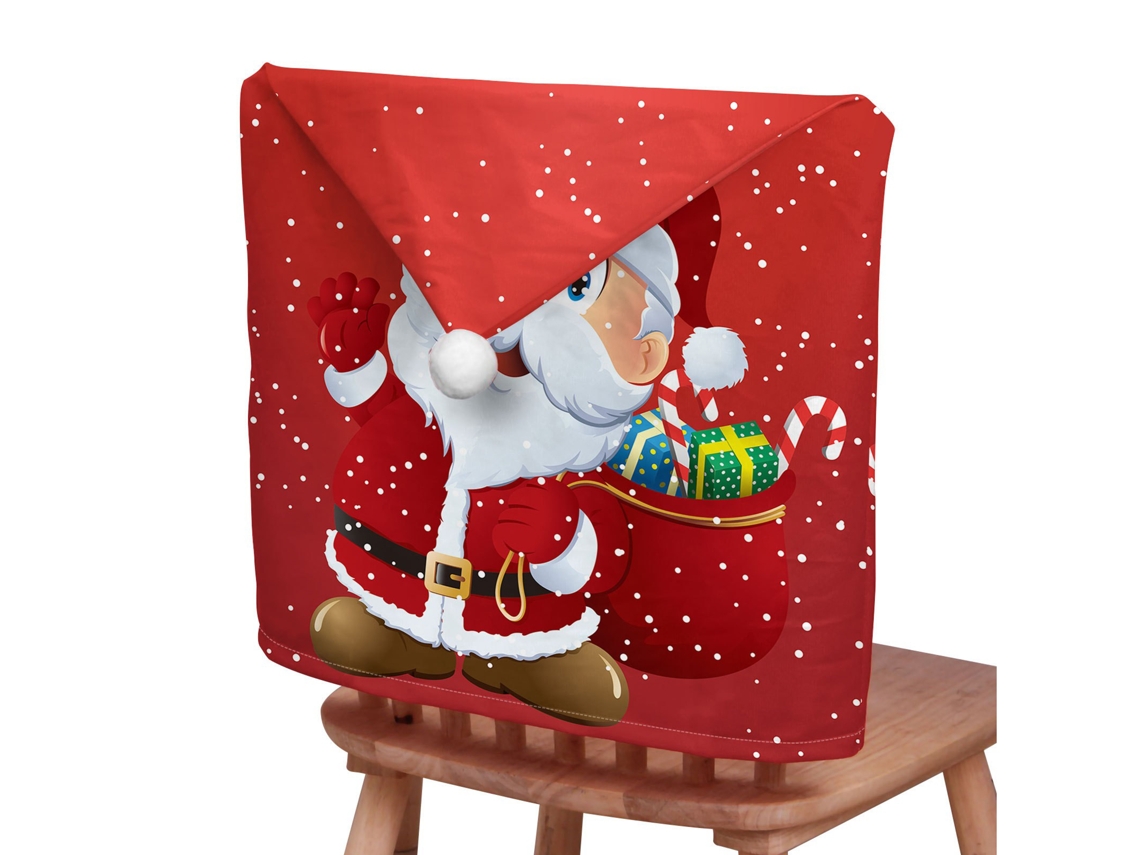 Conjunto de 4 Capas de Cadeira Festivas em Plush para Natal LAXISCREED