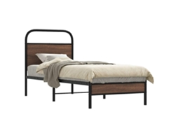 Vidaxl Estrutura Cama S/ Colchão Derivados Madeira Carvalho Castanho