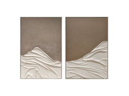 Pintura Home Esprit Branco Bege Moderno Urbana 83 X 4 X 123 Cm (2 Unidades)