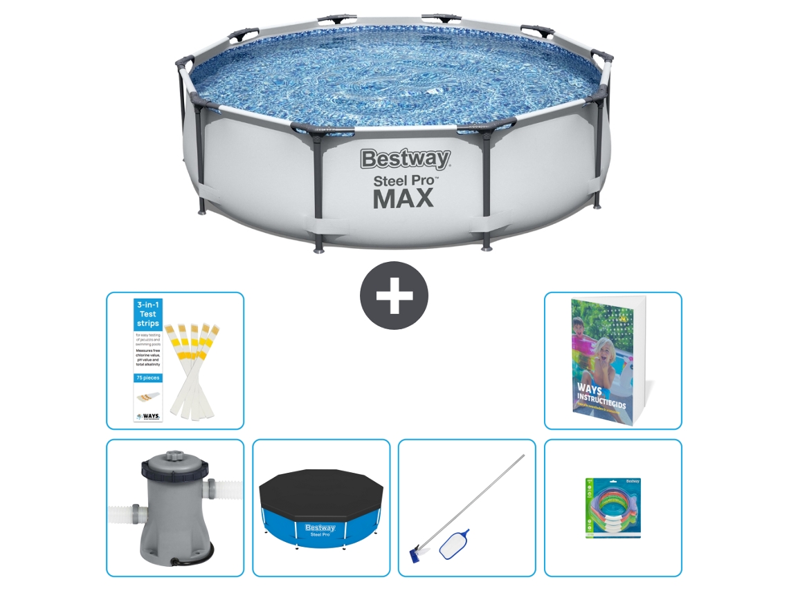Piscina Bestway Steel Pro Max Redonda 305x76 Cm 5 peças S299 BESTWAY