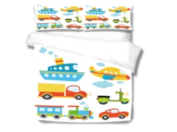 Kit de cama 3 peças com capa de edredão 140x200cm e fronhas 50x75cm de fibra de poliéster S/MARCA