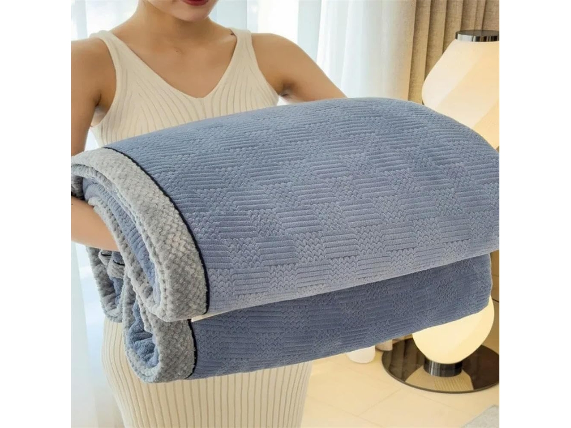 Manta Multifuncional de Lã Jacquard Gravada e Quentinha Ideal para o Inverno Cochilos, Macio, Quente, Ideal Pa