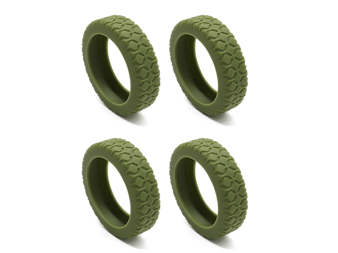 Capas De Silicone Silenciosas Para Rodas Malas Viagem, Compatíveis Com A Maioria Das Malas De Cabine Rodas Giratórias 8 Polegadas, Verde Militar