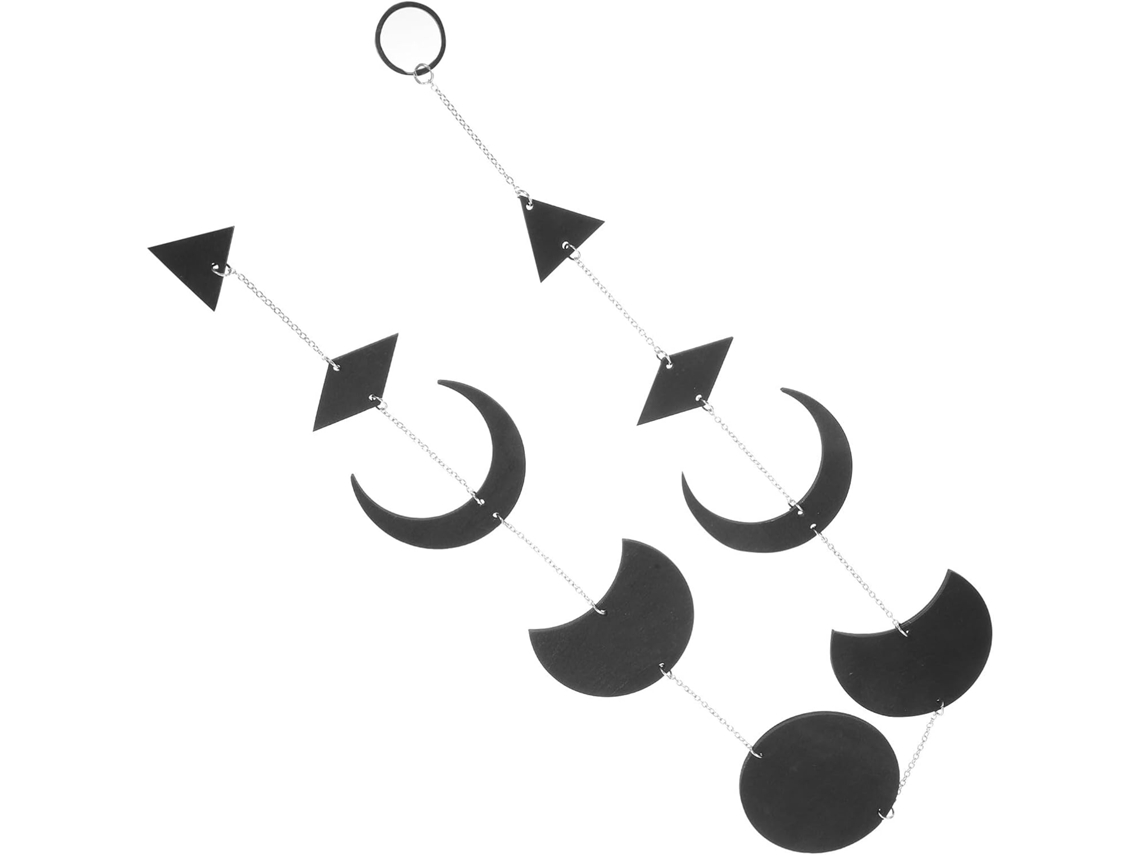 Pingente Rústico De Madeira Com Lua Crescente, Decoração De Parede Para Pendurar, Visual Atraente.
