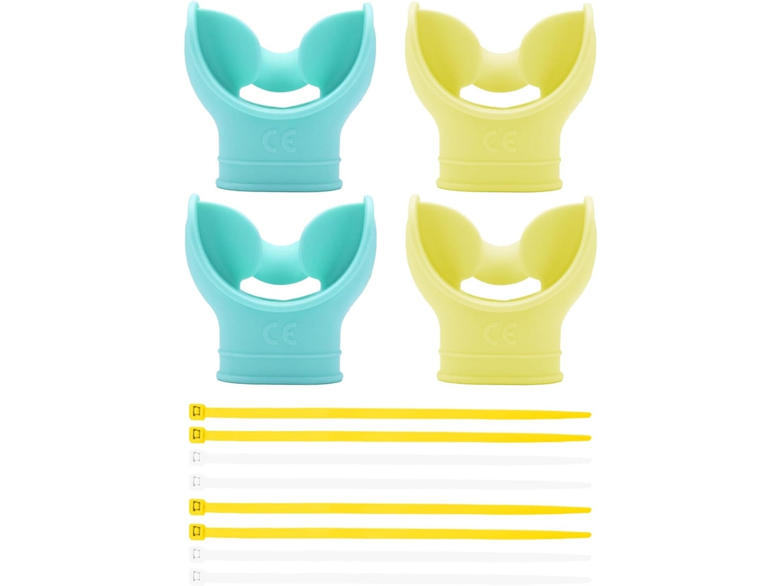 Conjunto De 4 Bocais Silicone Para Snorkel E Mergulho.