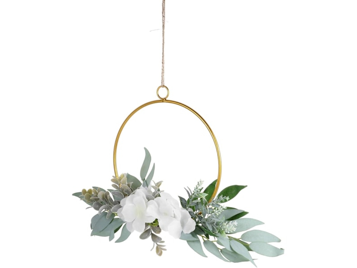 Guirlanda de Flores Artificiais para Porta, Guirlanda de Metal, Guirlanda de Eucalipto AQUAFORGE