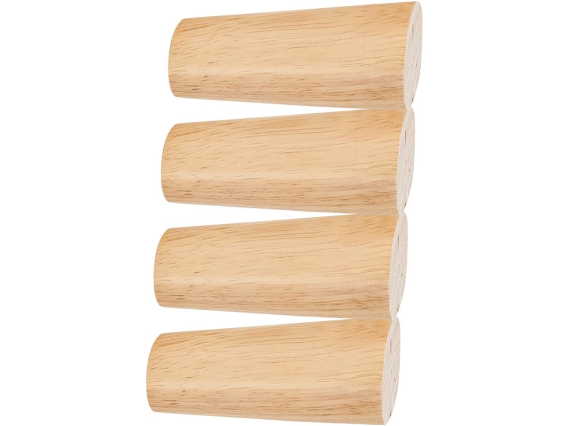 Tehaux Conjunto De 4 Pés Madeira Para Sofá, 12cm, Cor Carvalho, Para Reposição De Móveis, Pés Para Sofá, Armário E Mesa