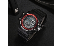 Reloj Deportivo Impermeable Para Hombres Estudiantes Pulsera Electrónica De Caucho Rojo