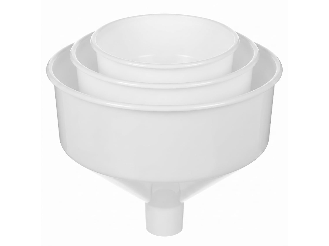 Conjunto De 3 Funis Plástico, Com Boca Larga E Espessa, De 0, 25l 0, 75l 1, 5l Para Enchimento Versátil De Líquidos