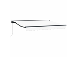Vidaxl Toldo Retrátil Manual Branco 3,5 X 2 M