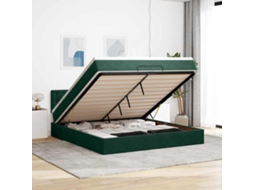 Vidaxl Estrutura De Cama Otomana Com Colchão 180x200 Cm Verde Escuro
