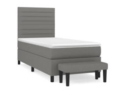 Box Spring Bed, Box Spring Beds Vidaxl Cinzeto Tecido (90 X 200 Cm)