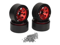 Mali 4pcs Aro de Roda Rc de 1.9 Polegada em Liga de Alumínio Estável para Axial Scx10 Ii Iii Vermelho