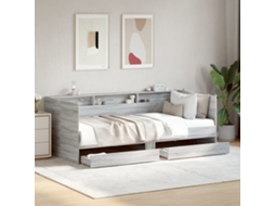 Vidaxl Sofá-cama Com Gavetas Sem Colchão 90x190 Cm Cinzento Sonoma