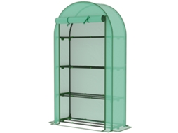 Fogão Exterior Verde Com 4 Prateleiras, Enrolar Porta Cobertura Emp Pe Estrutura Aço 105x45x160 Cm