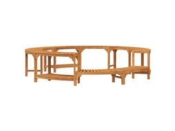 Conjunto 1 Enclosure Para Banheira De Hidromassagem Vidaxl Castanho Madeira De Acácia Maciça (ø255 X 55,5 Cm)